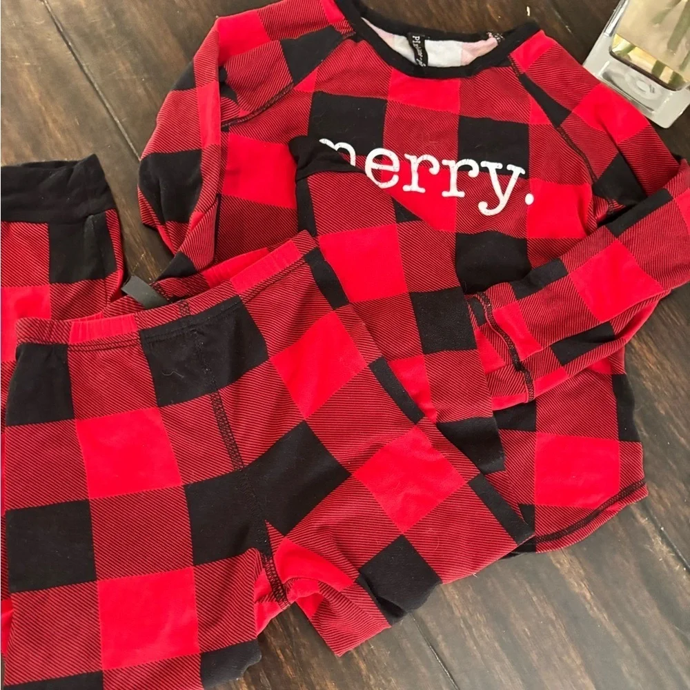 Red and Black Plaid Kids Buffalo plaid  Pajamas PixieLane